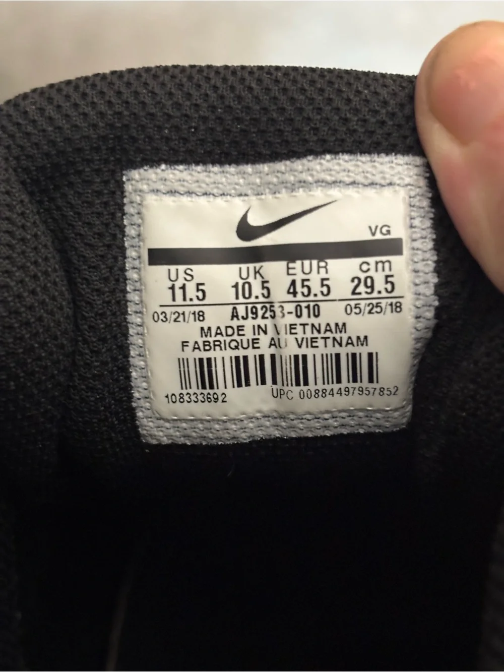 Nike Force Trout 5 Pro Keystone Men's Size 11.5 Black Baseball Cleats AJ9253-010